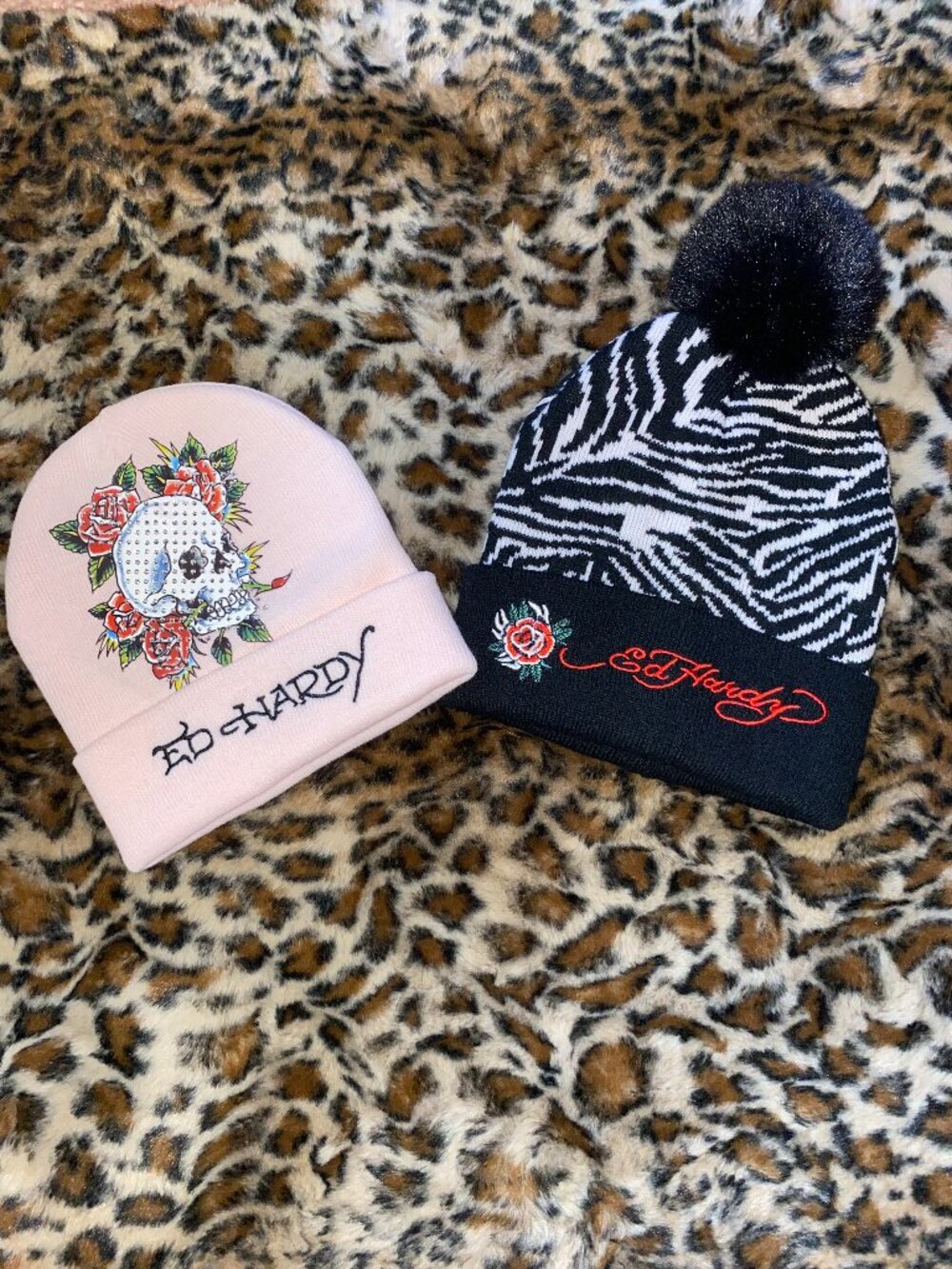 🔥 Ed Hardy Beanie Y2K Tattoo Graphic Streetwear Hat